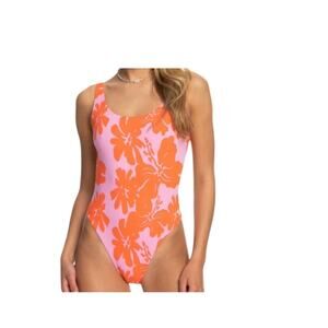 Roxy Kate Bosworth swimsuit One Piece floral pink orange size XXL